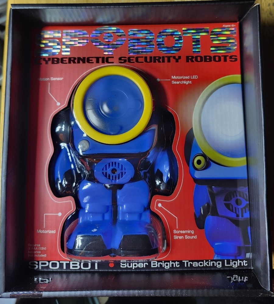 SpyBots : Blue Cybernetic Security Robot : SpotBot : Super Bright Tracking Light