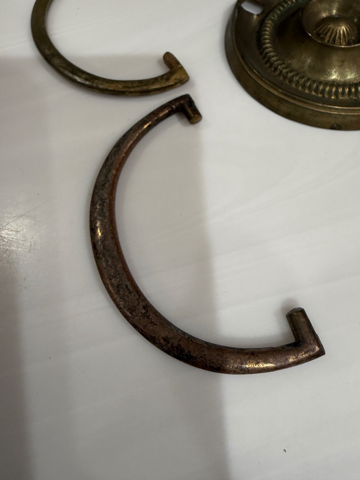 antique Hepplewhite round bail pulls 1810 English George parts restoration set