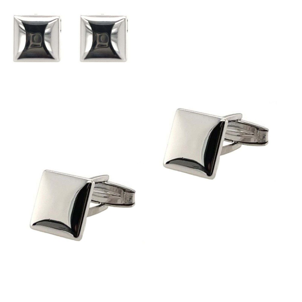 925 Sterling Silver Italy Square Cufflinks