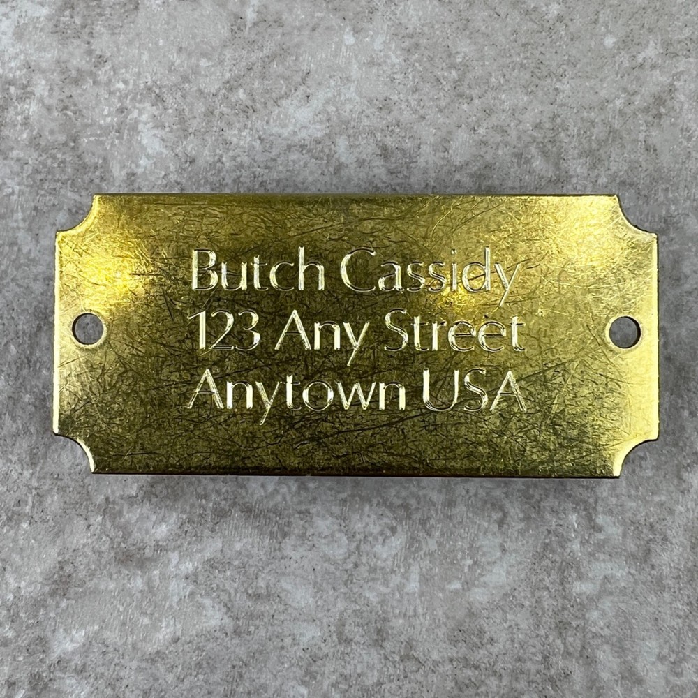 Custom Engraved Tags Personalized NAME PLATE Tags Name Plate RUSTIC BRASS LARGE