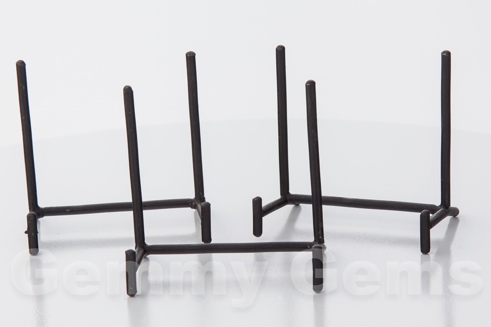 112S Small Black Iron Metal Slab Stand Decorative Display Slice Plate Crystal