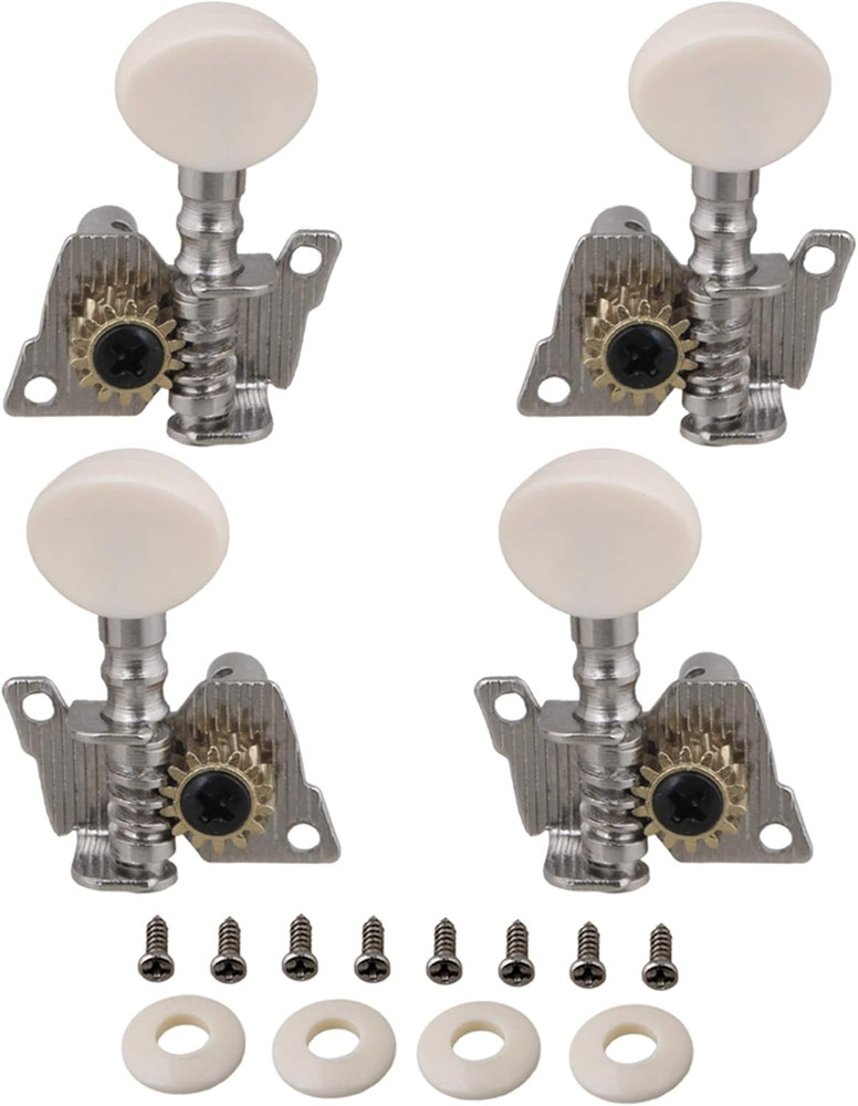 2R2L Tuning Peg Machine Head Tuners 4 String Guitar with Creamy-White Button