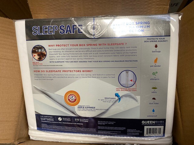 Sleep Safe Ultimate Anti-Bed Bug Box Spring Protector, Queen (NEW)