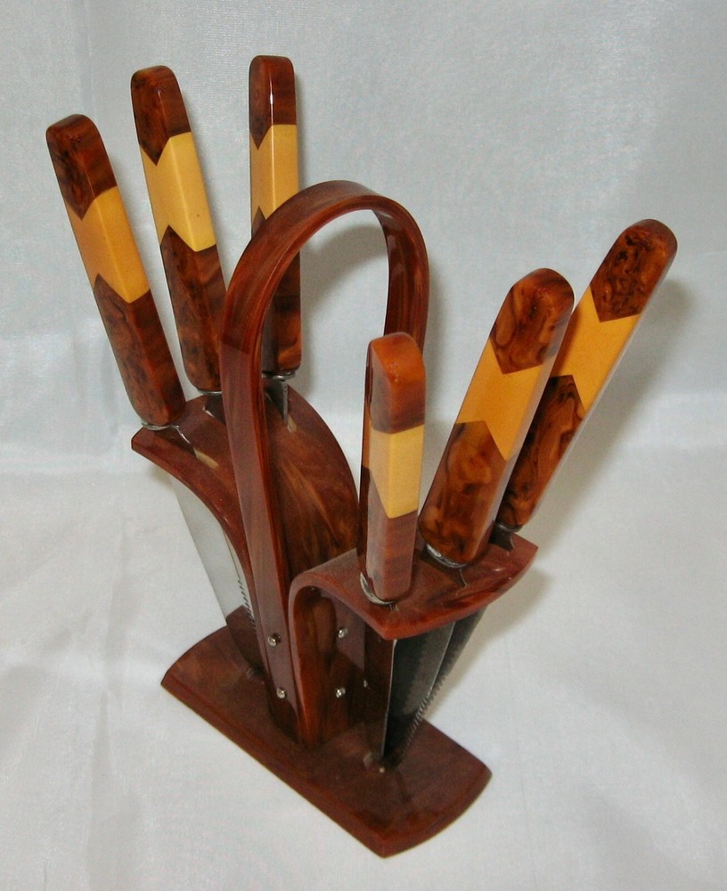 Exceptional German Bakelite Fruit Knife Set