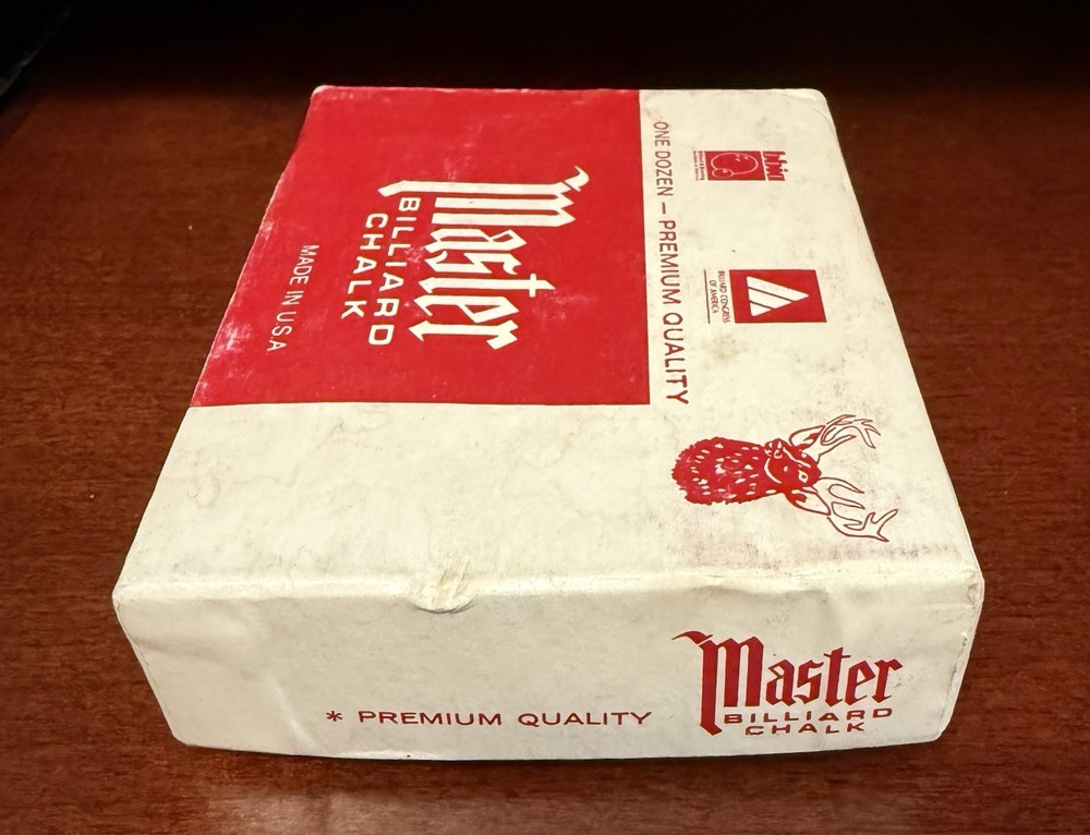 Master Billiard Chalk One Dozen Box with 9 Cubes Left In Box - Chicago IL