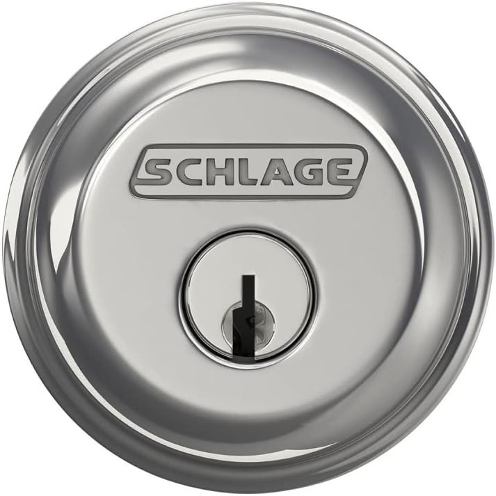 B60N625 Deadbolt, Keyed 1 Side, Bright Chrome