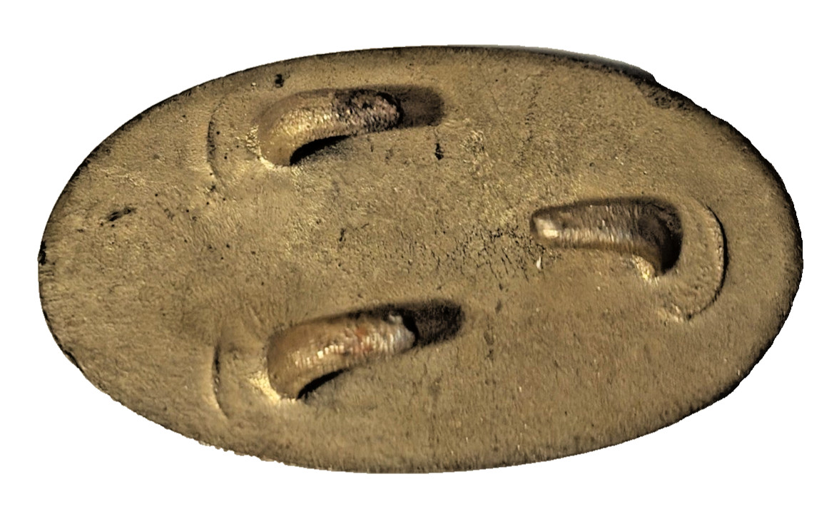 Union Civil War Belt Buckle Oval Brass US Military w Hooks Reenactment Vint LOOK