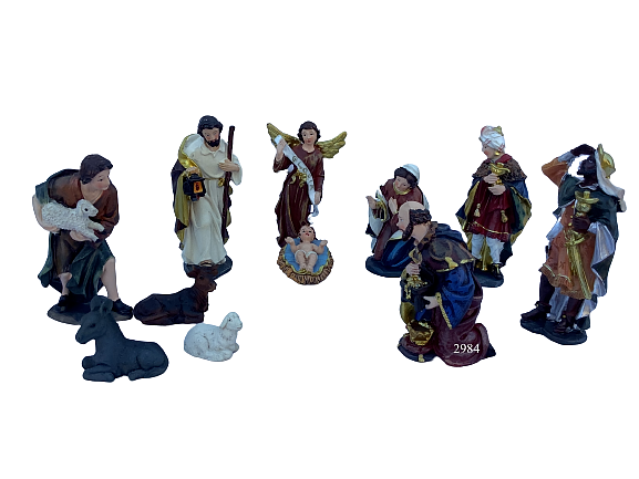 Mini 4" Nacimiento set/ Nativity Set 11 Figures Complete Set Navidad