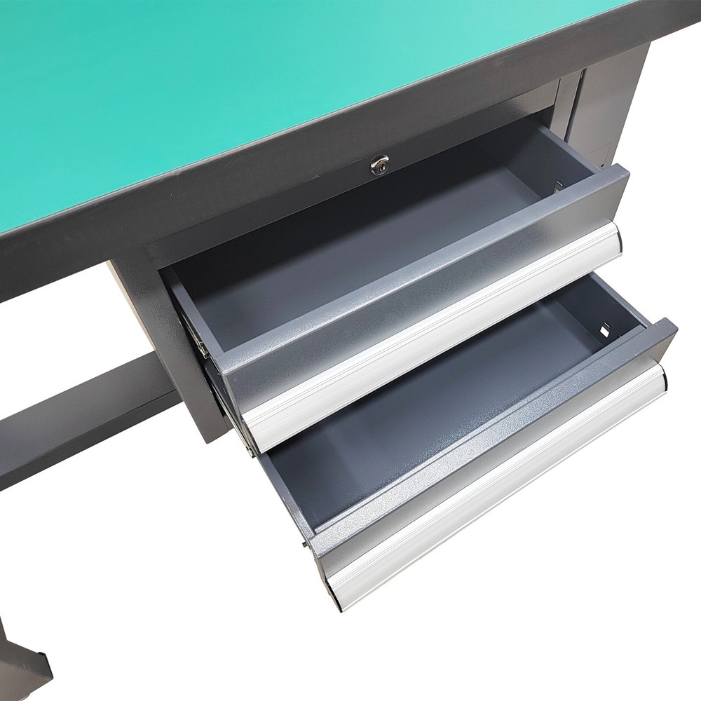 Factory Assembly Line Work Table Anti-static Workbench with 2 Drawers 1T Load