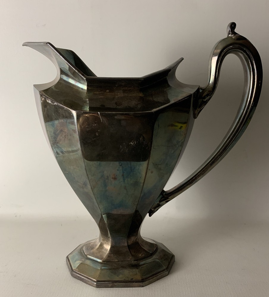 Vintage Retro Deco Modern Reed & Barton Silver Pitcher #3690 7 Half Pt