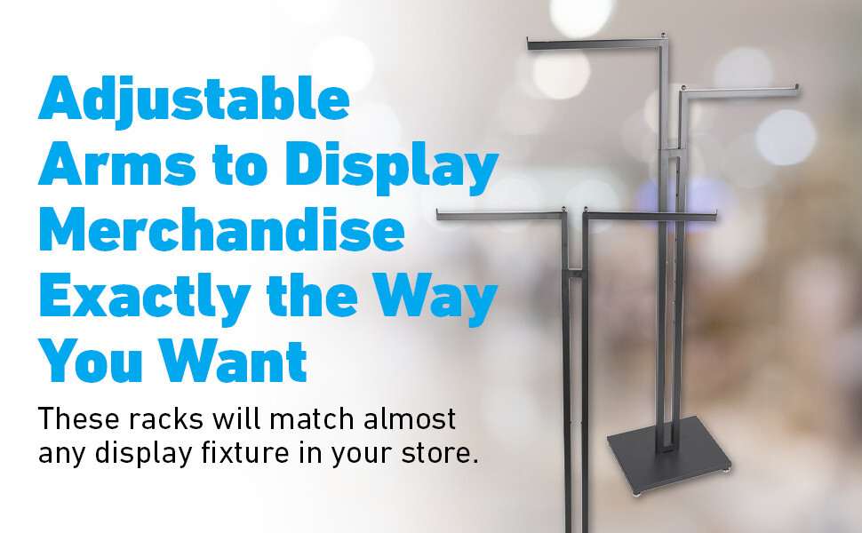 Clothes Rack Two Way 2 Straight Arms Clothing Garment Black Matte & Chrome 72"