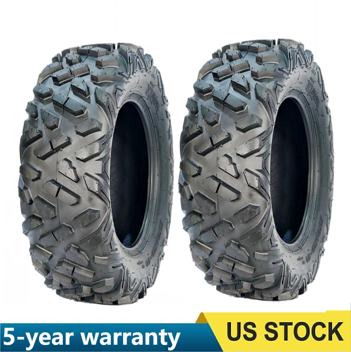 2 Pack 24x8-12 ATV Tires 6Ply 24x8x12 UTV Tires 24 8 12 All Terrain Heavy Duty