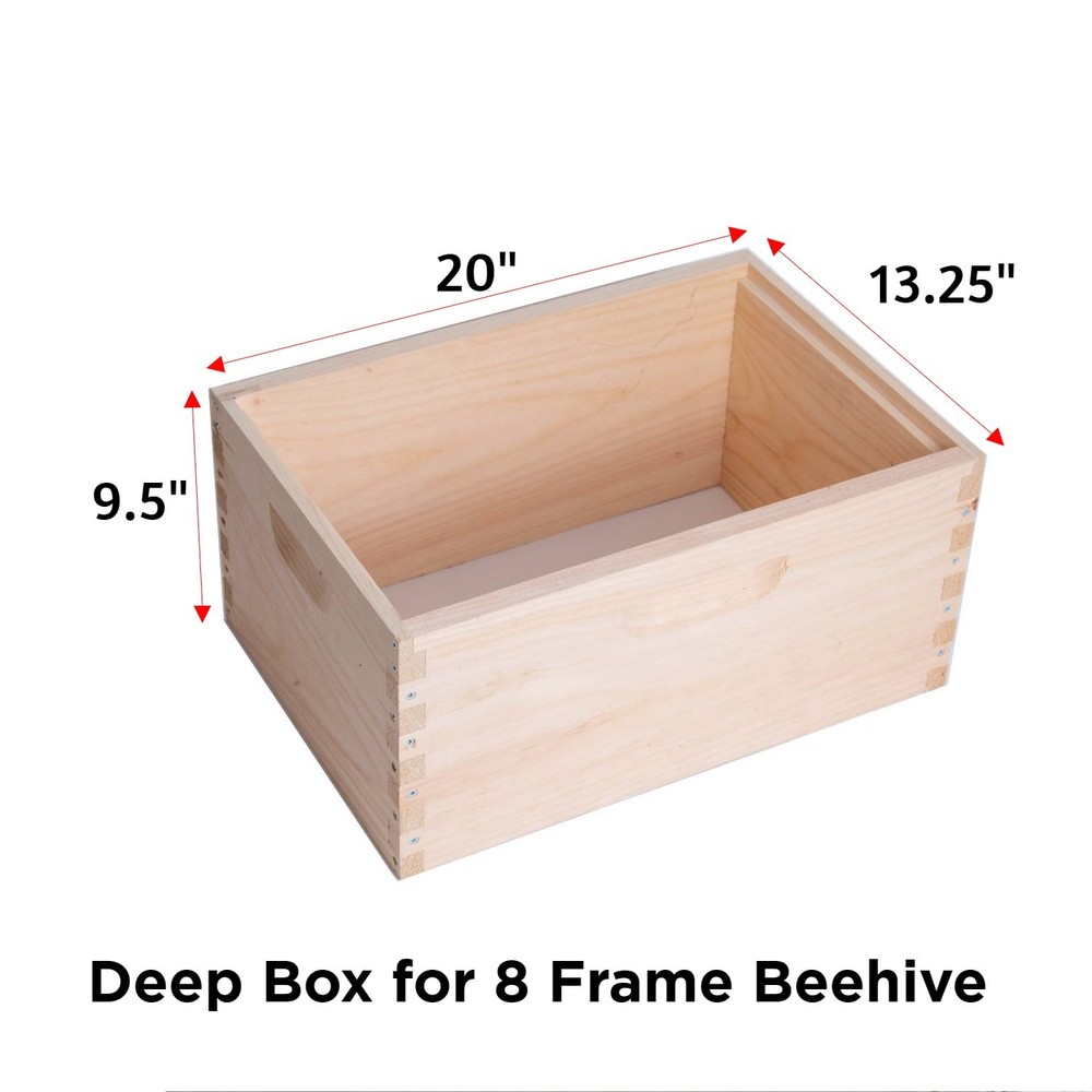 Beekeeping Beehive 8 Frame Deep Assembled Honey Bee Super or Brood Box