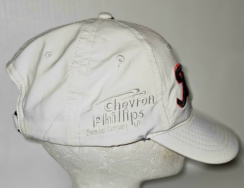 Titleist Mens White Adjustable Cap With Chevron Phillips On Side.