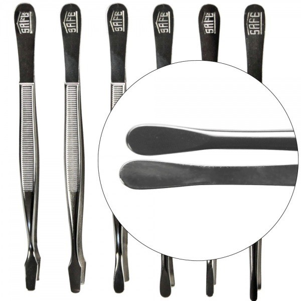 Tongs GOLD Plated 4-3/4" Flat Round Tip