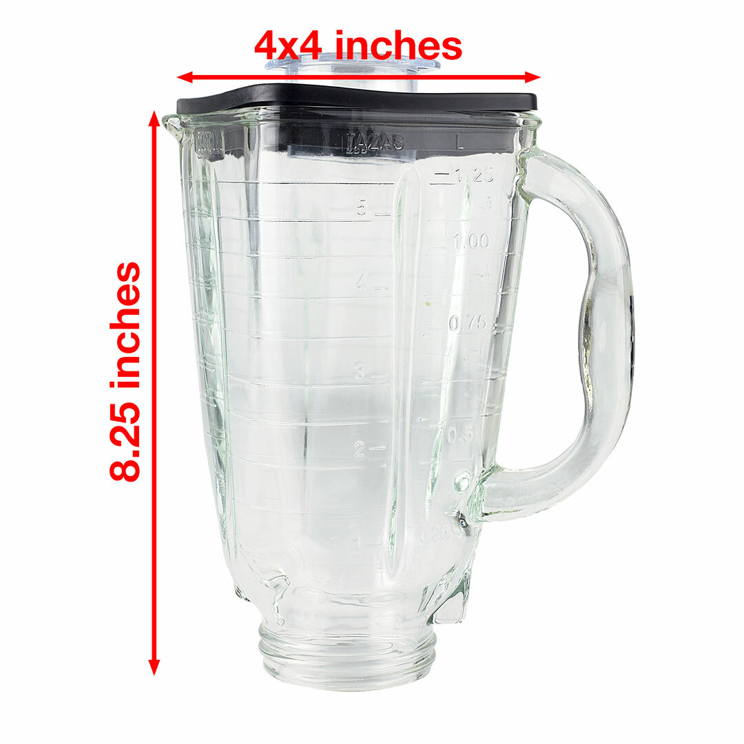 5-Cup Square Top Glass Jar with Lid Replacement Part 014709 for Oster Blenders