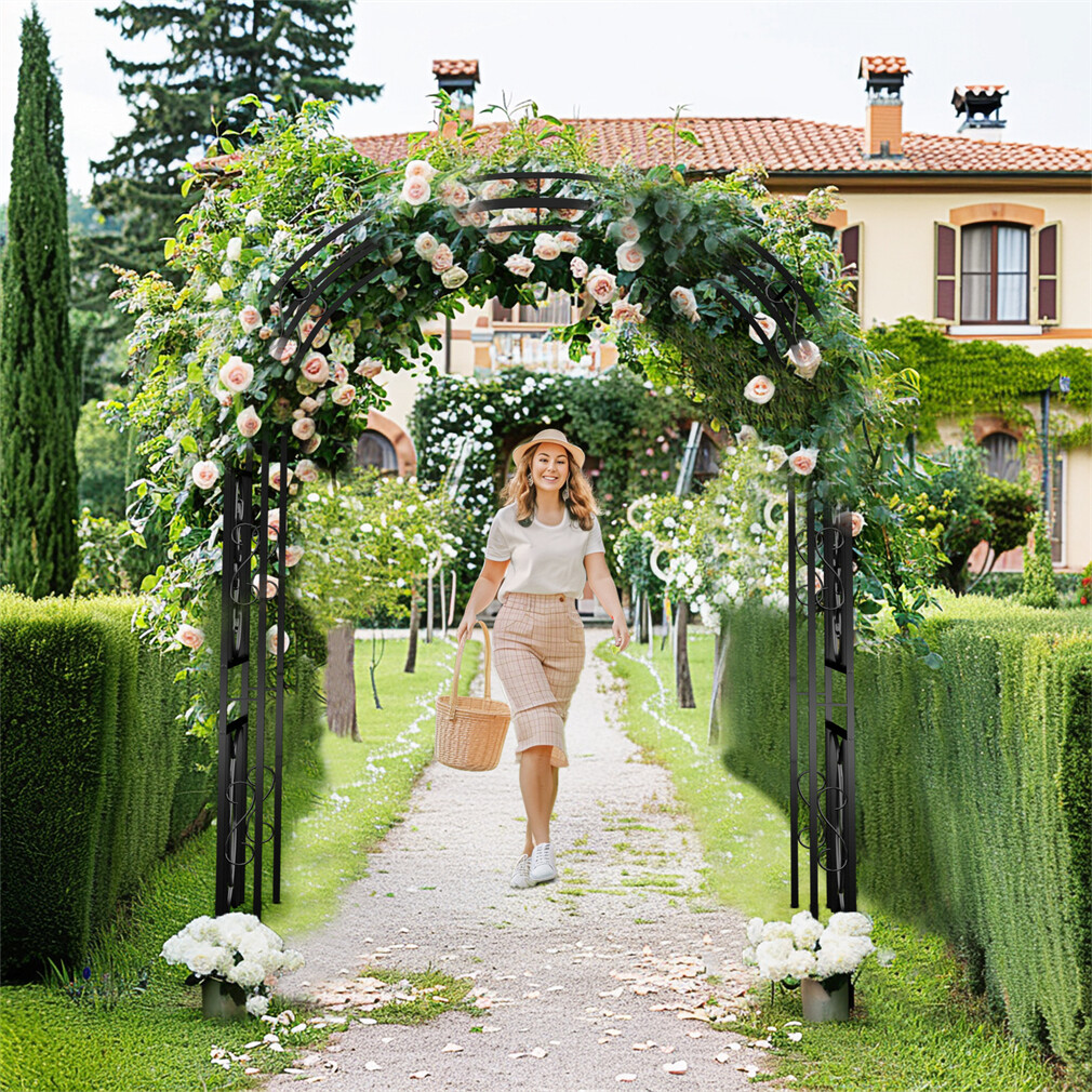 Large Garden Plants Arch Trellis Heavy Duty Metal Wedding Ceremony Arch 85 Inch