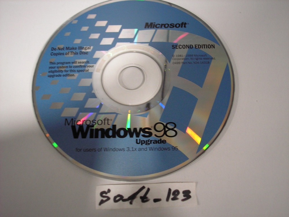 MICROSOFT WINDOWS 98 SECOND EDITION UPGRADE OPERATING SYSTEM MS WIN 98 SE