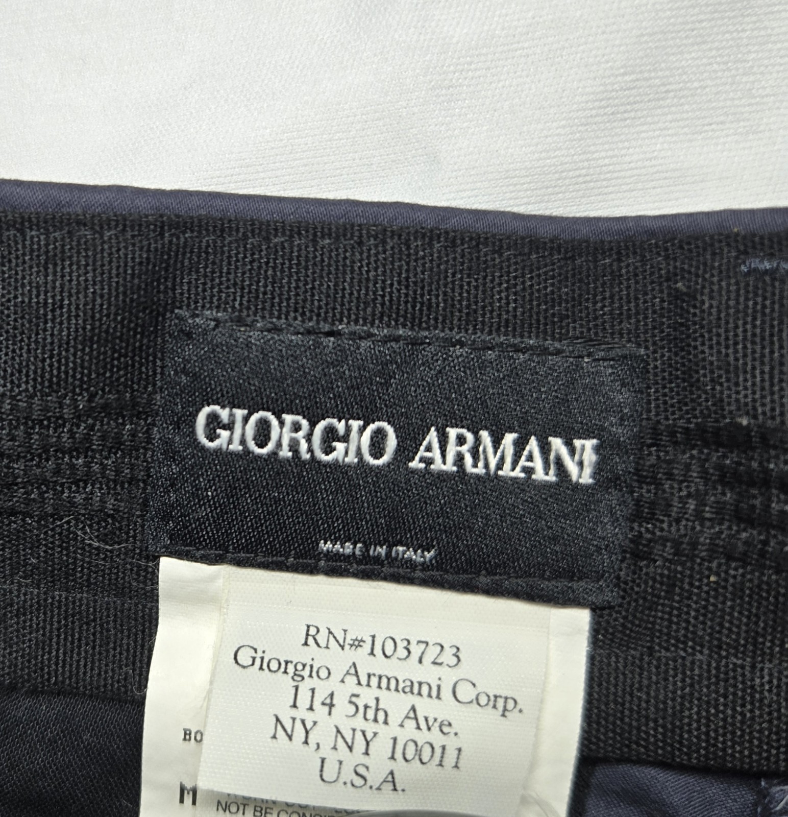 Giorgio Armani Mens Navy Linen Blend Shorts Size 36
