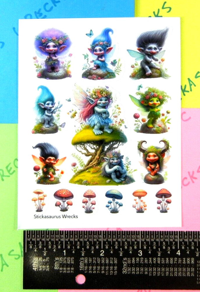 Fairy Trolls Sticker Sheet Style 1