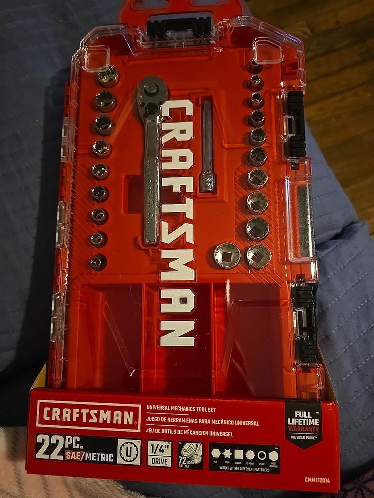 Craftsman 1/4-In 6 Point Universal Socket Set, 22Pc