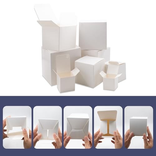 8 PCS Nesting Gift Boxes Assorted Size (1.2'' -4'') Prank Surprise White