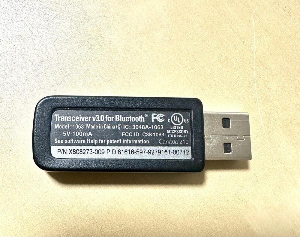 Microsoft V3.0 Wireless Transceiver 1063 Bluetooth USB Dongle