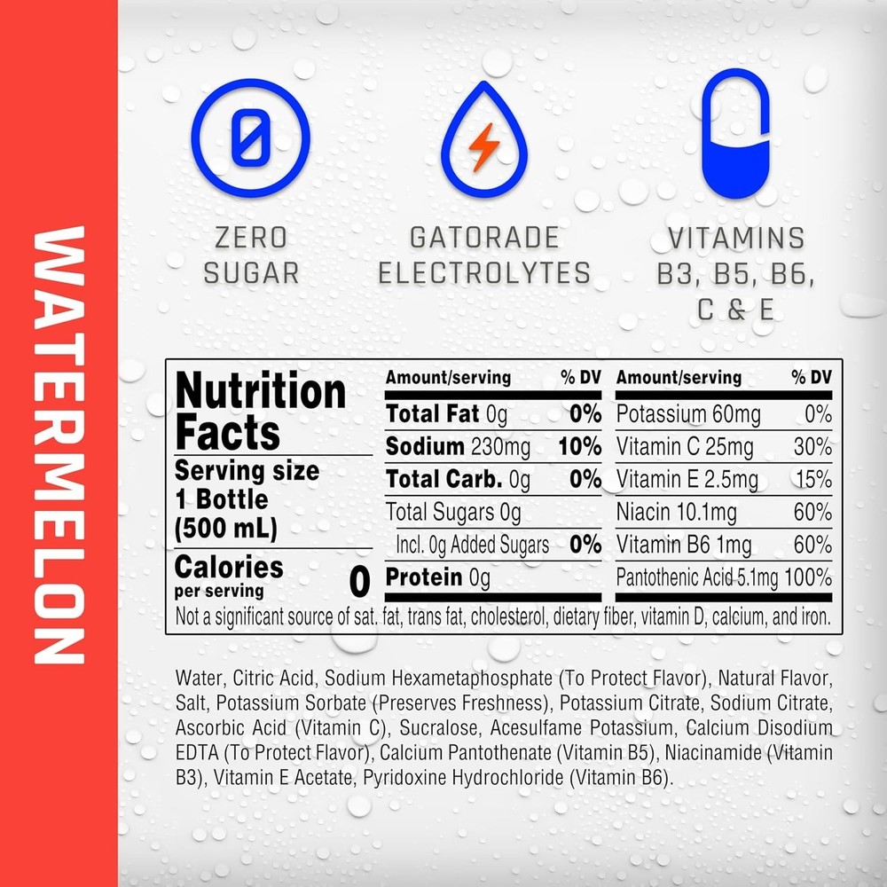 Propel Watermelon Electrolyte Water, Zero Sugar, 16.9 Fl Oz - 12 Pack Hydration
