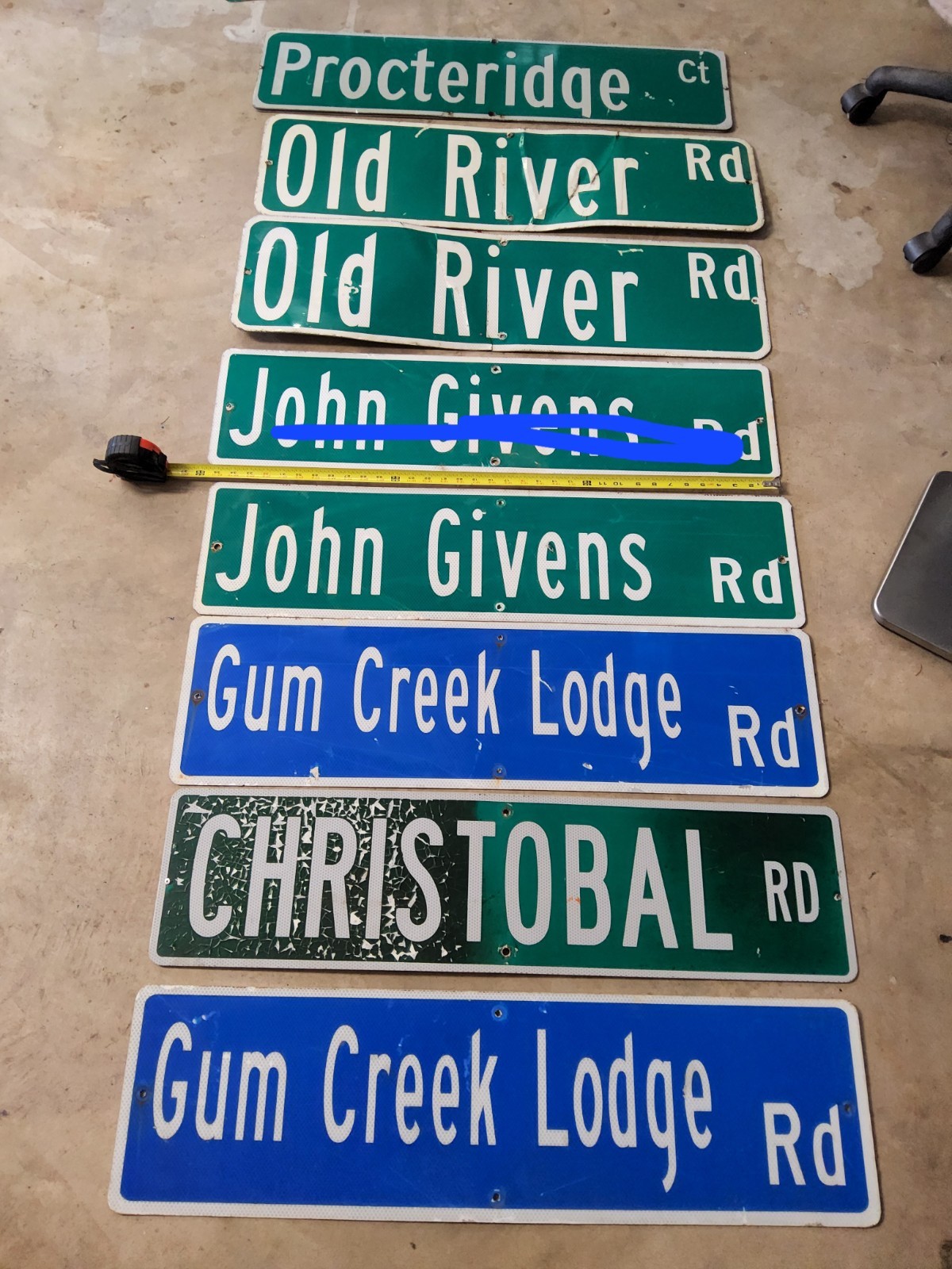 Street name signs pICK ONE. Approximately 36 inch in length