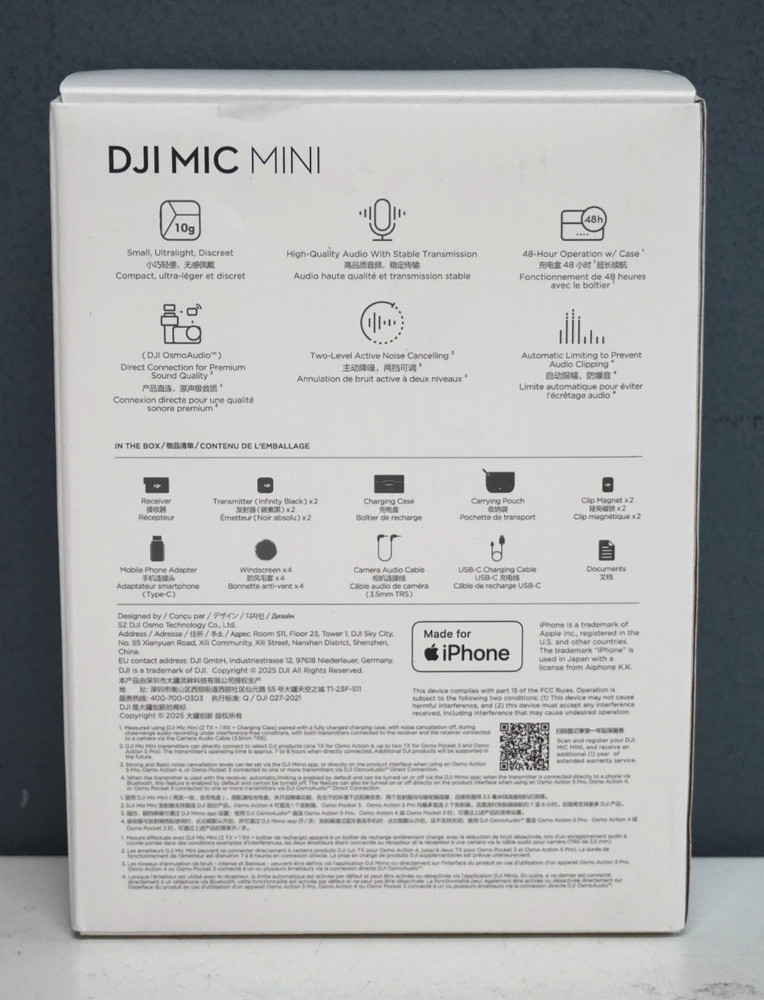 DJI Mic Mini [2 TX + 1 RX + Charging Case] Wireless Microphone