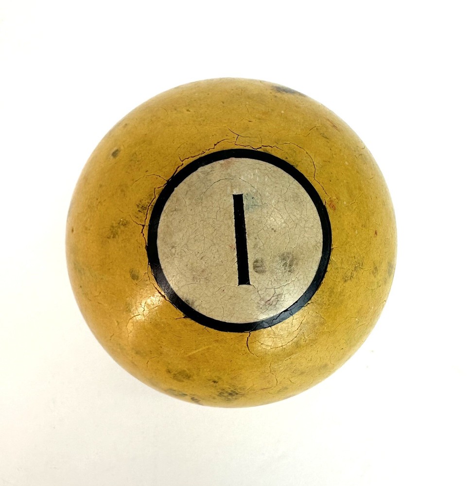 Vintage Clay #1 Solid Yellow Pool Billiards Ball