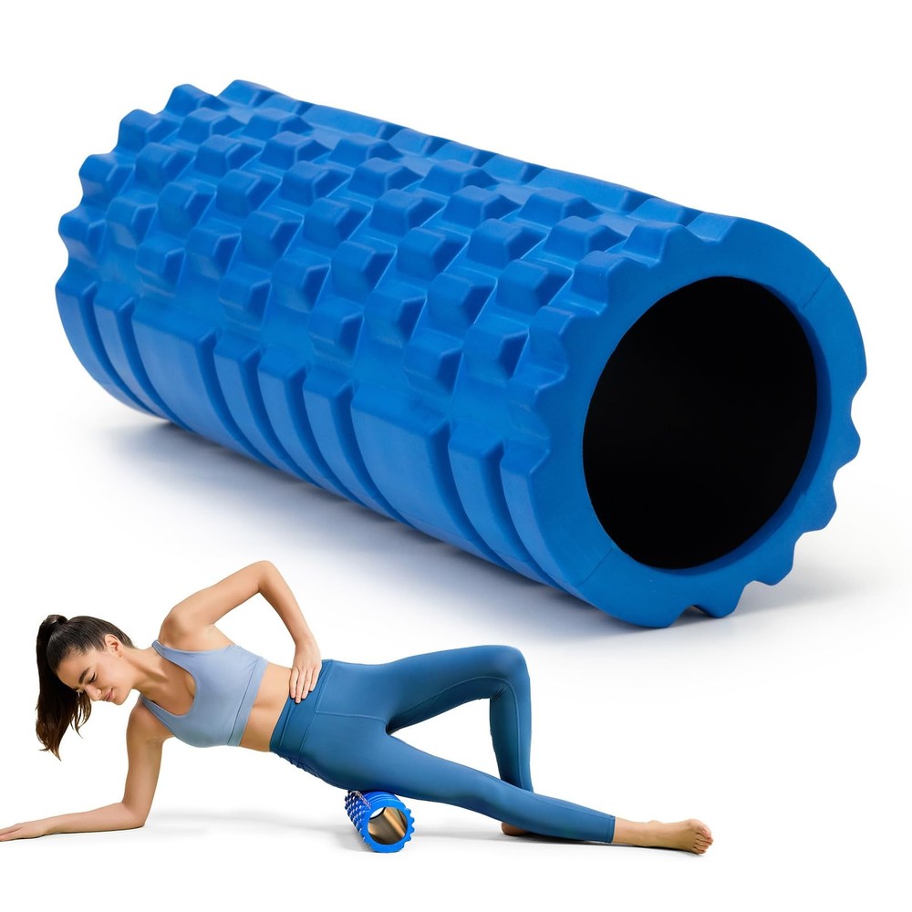 Foam Roller for Deep Tissue Massager, 13" High Density Exercise Patented Roll...