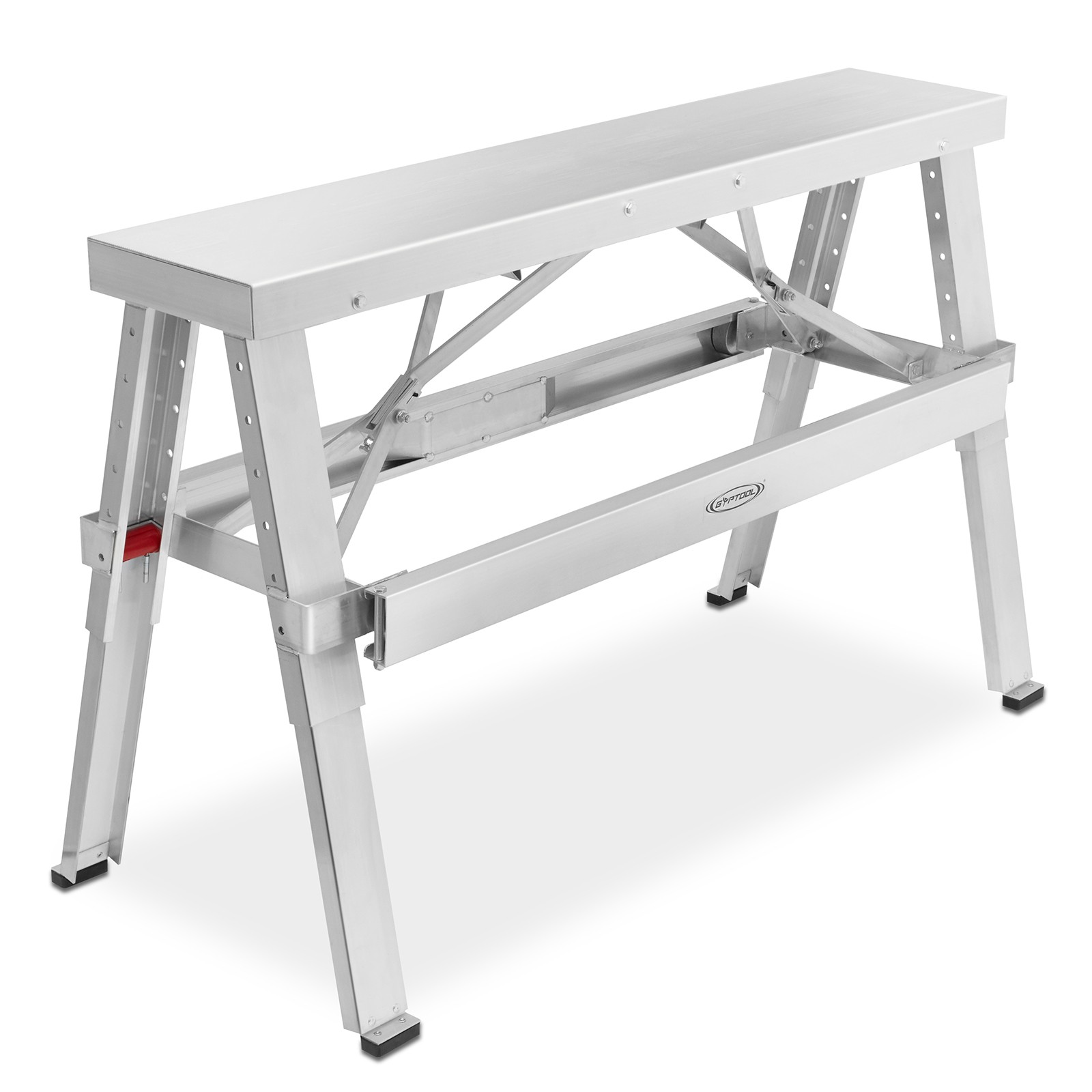 Drywall Bench Sawhorse Step Ladder - Adjustable Height Workbench 18"-30"