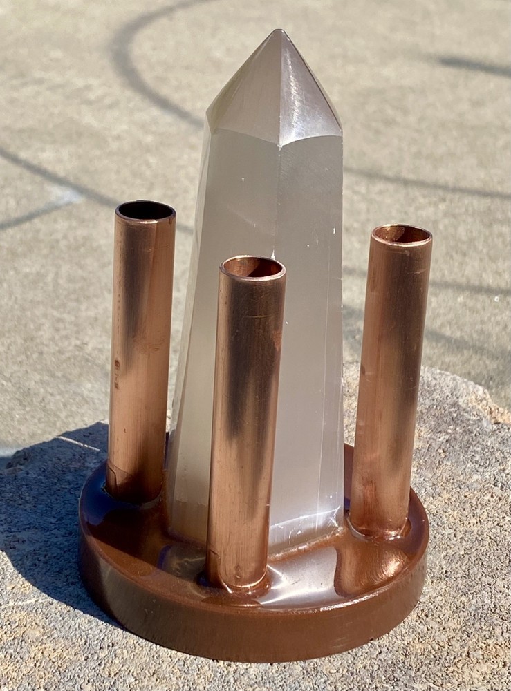 Orgone Cloudbuster with large Selenite Tower & Copper Pipe