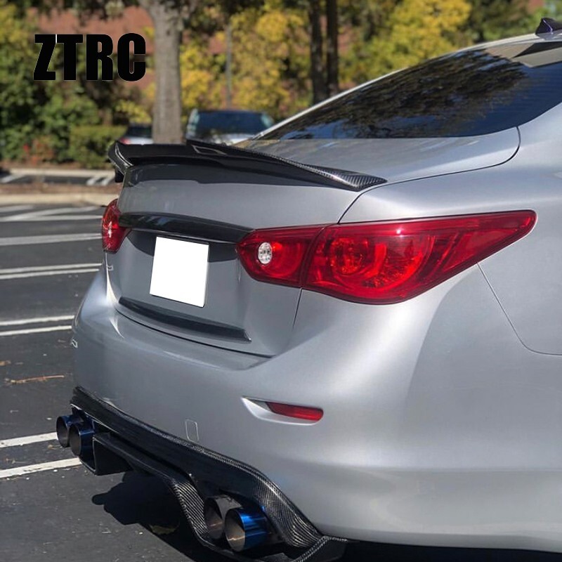 Carbon Fiber Trunk Wing Spoiler For Infiniti Q50 Q50S 2013-2024