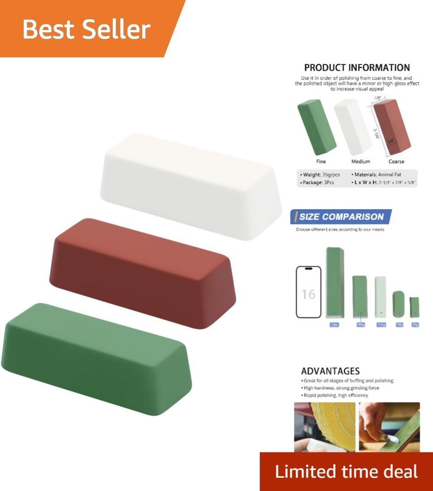 Versatile 4 Oz. Buffing Polishing Compound Kit - Ideal for Metals & More