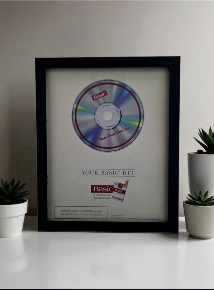 8x10 Framed Vintage Basic Cigarettes Advertisement Print 1995
