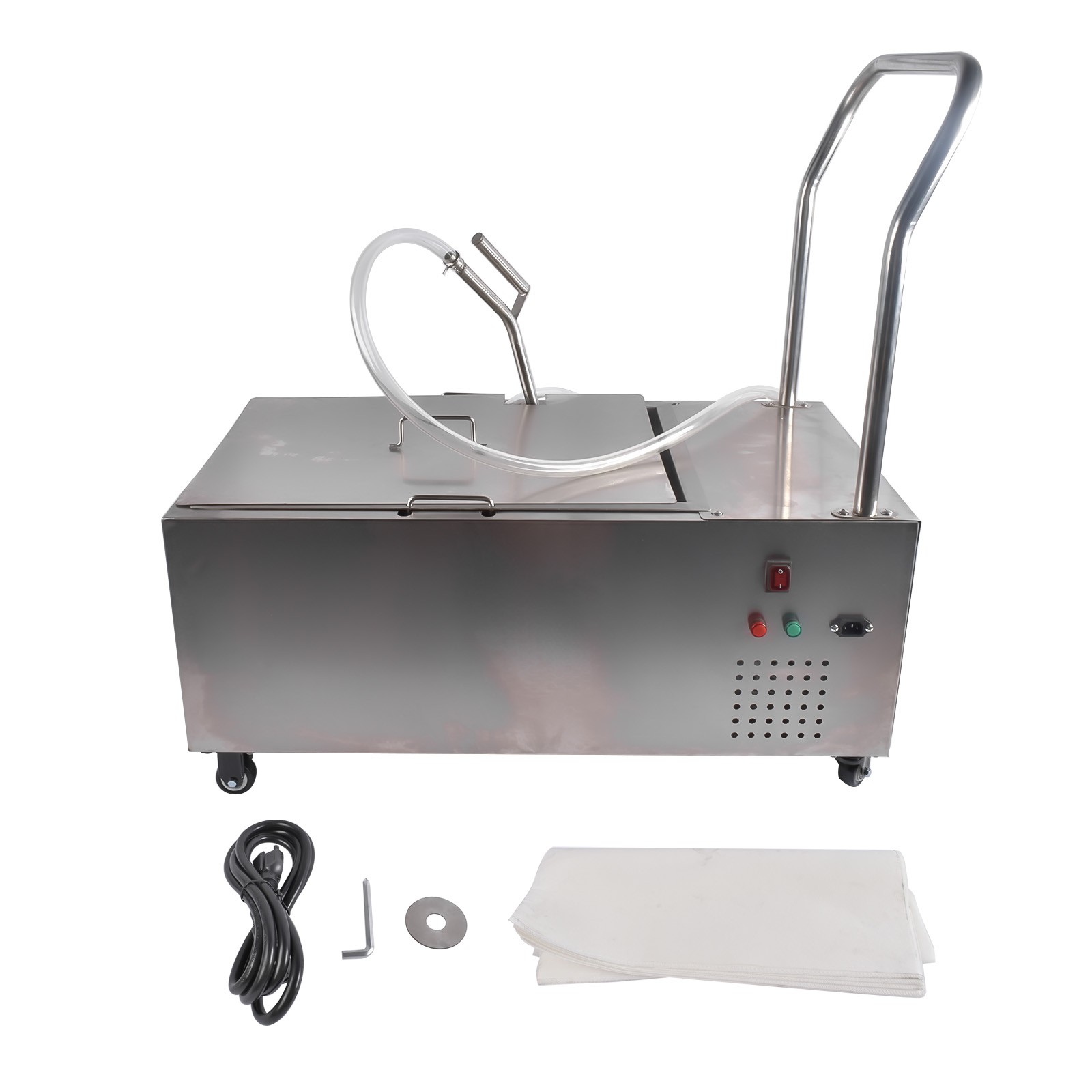 Commercial 55L Fryer Oil Filter - Mobile 304 Stainless Steel w/ Wheels & Pump