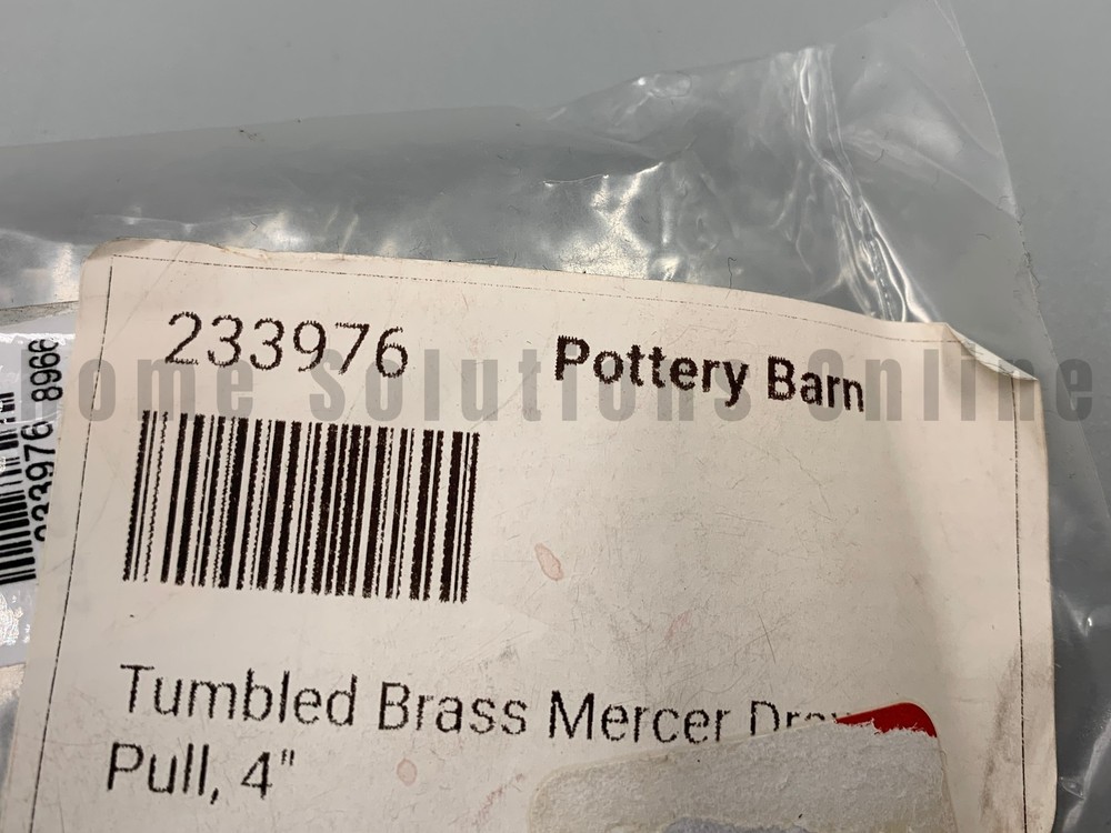 Pottery Barn Mercer Drawer Pull Tumbled Brass 4" #D540R