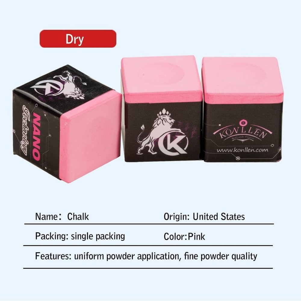 Durable Billiards Chalk with Nano Technology - Reduced Miscue for Precise Shots