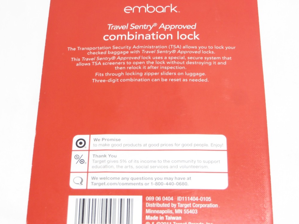 TSA Approved 3-Dial Combination Lock Luggage Lock Embark