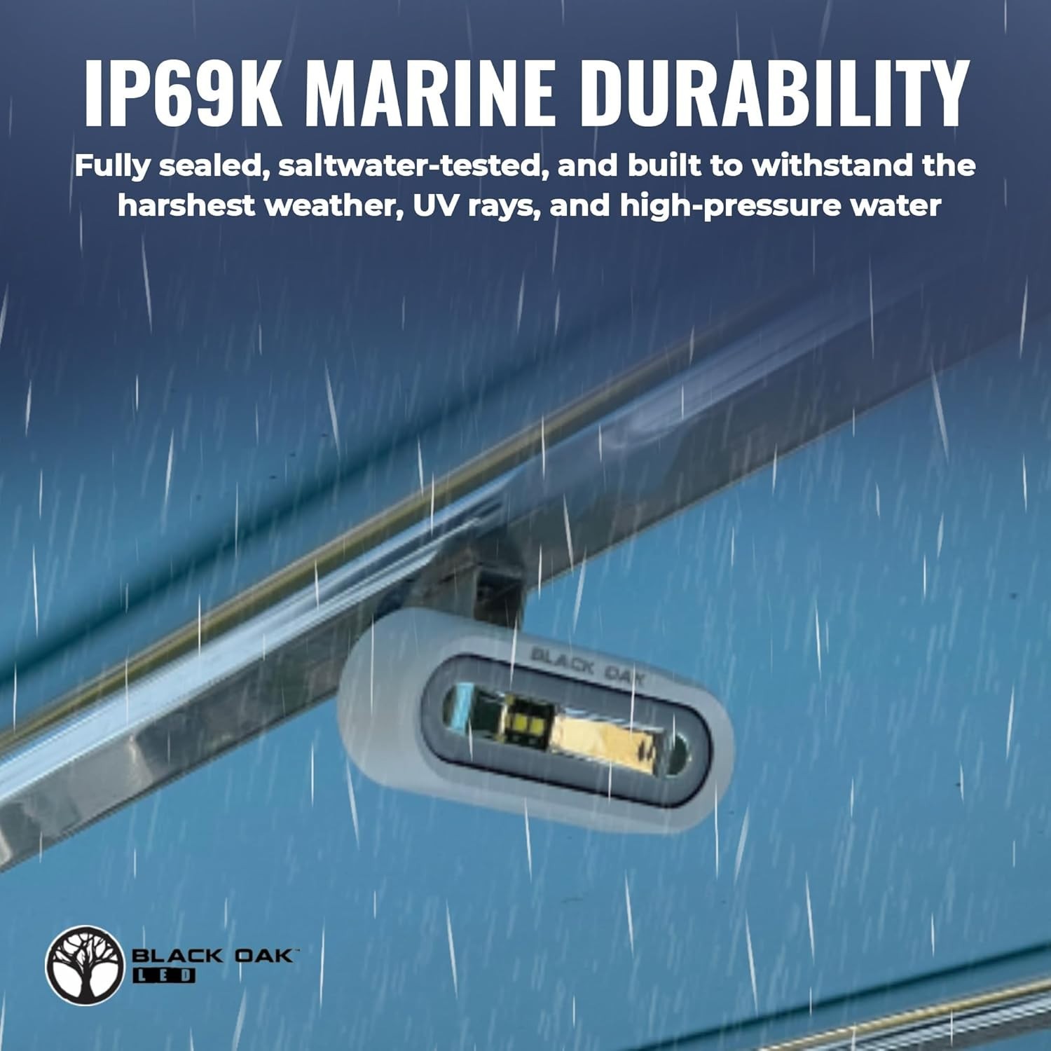 Black Oak Low Pro Marine Spreader Lights Deck 120° LED 2000 Lumens Waterproof