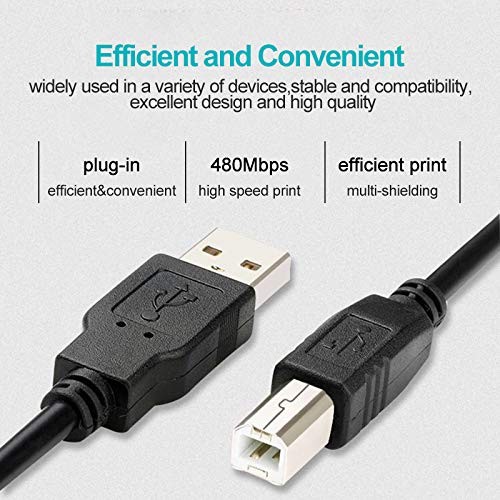 Printer to Computer USB Scanner Cable High Speed A Male B Cord 10FT