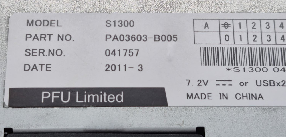 Fujitsu ScanSnap S1300 Document Scanner- Scanner Only