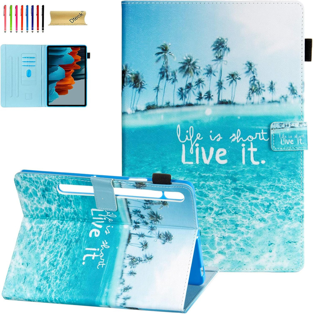 Galaxy Tab S8 Plus/S7 FE/S7 plus Case 12.4 Tablet,Multiple Angles Stand PU Leath