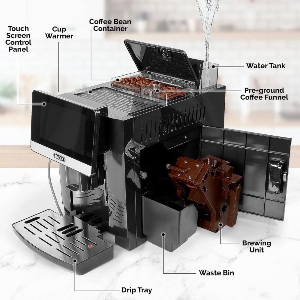 Zulay Kitchen Magia Fully Automatic Espresso Machine With Grinder