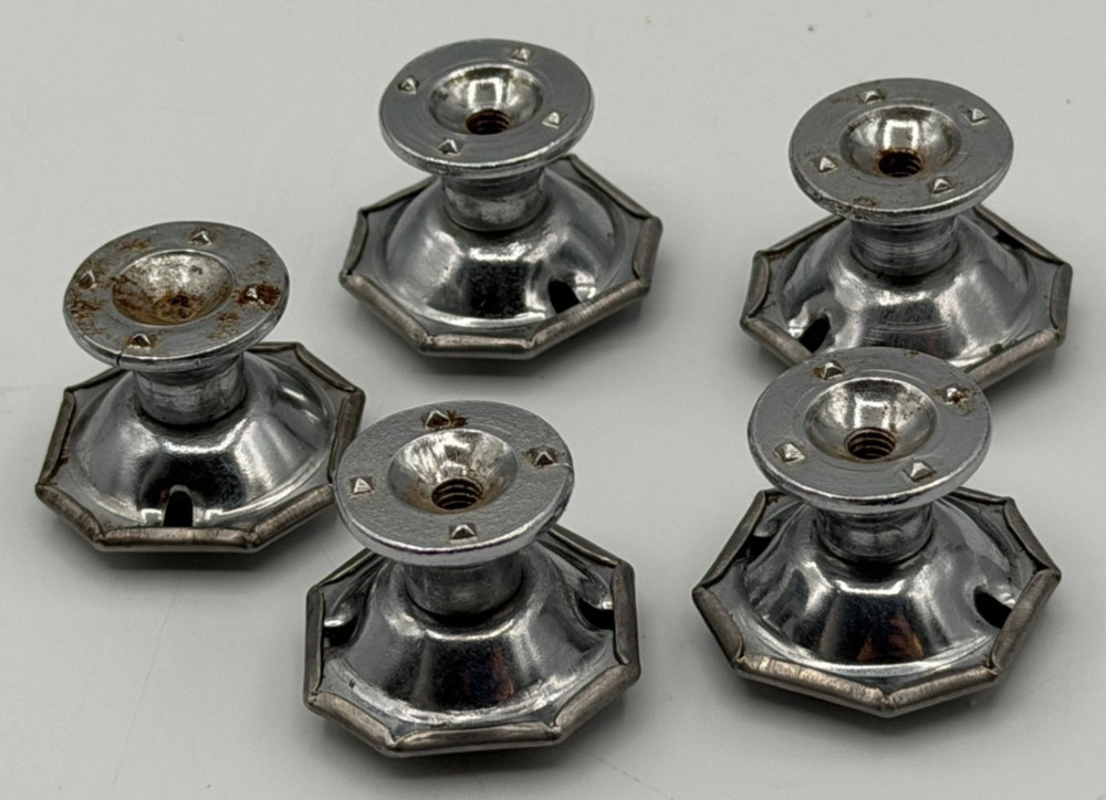 25 MCM/Art Deco Chrome Drawer Cabinet Knobs Pulls Collection From One Kitchen