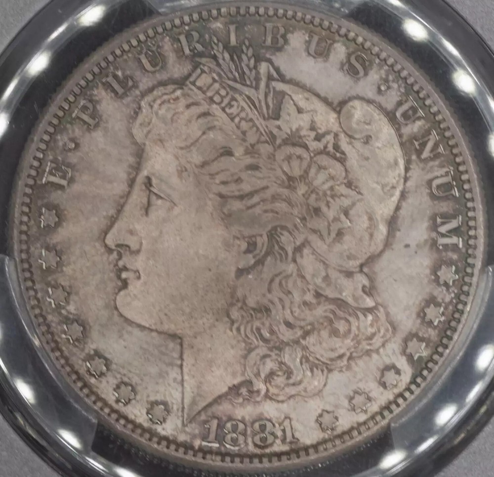 1881 S Morgan Silver Dollar PCGS MS-65 Rainbow Toning