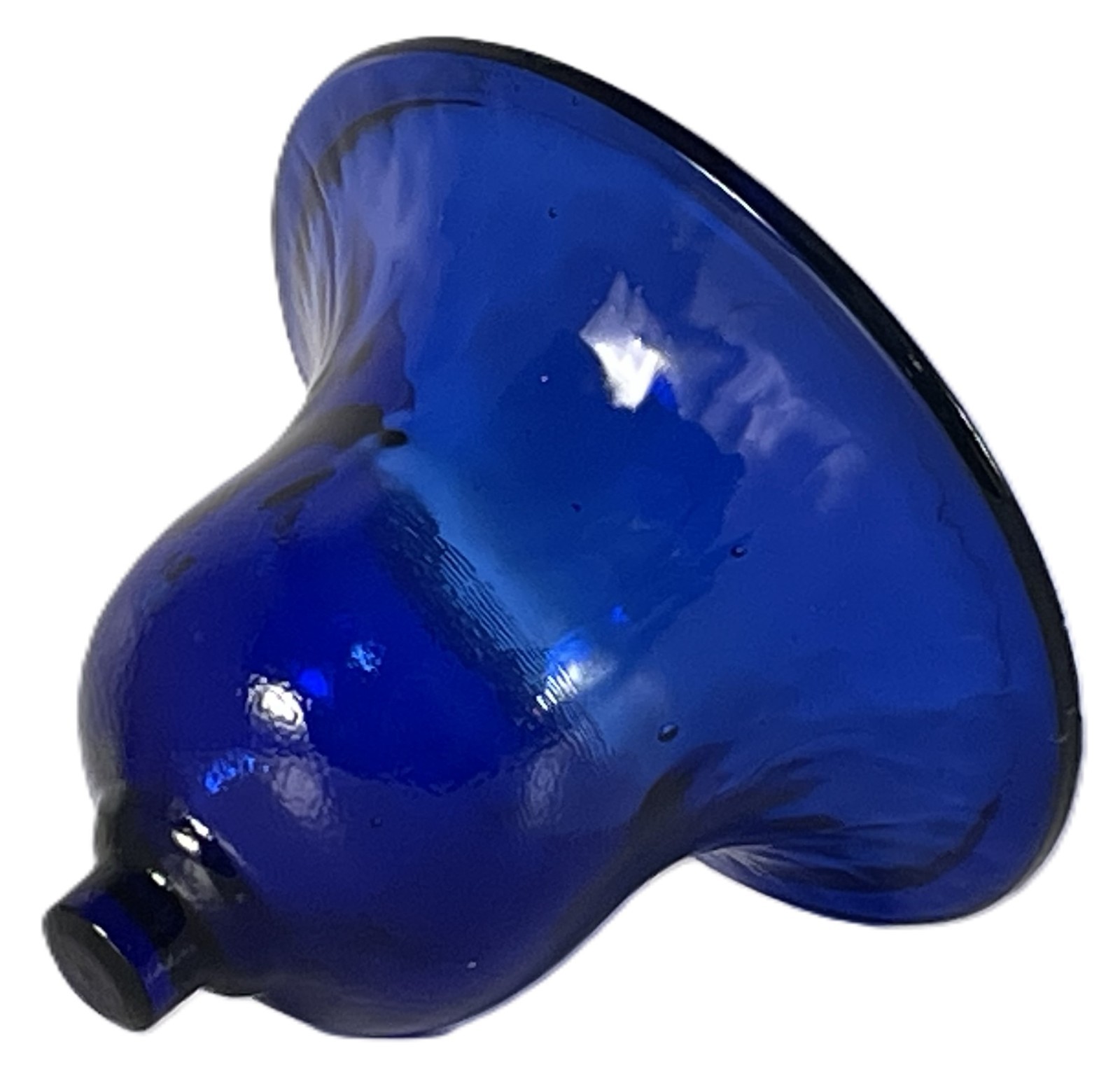 Cobalt Blue Garden Cloche Glass Bell Jar Peg Candle Holder