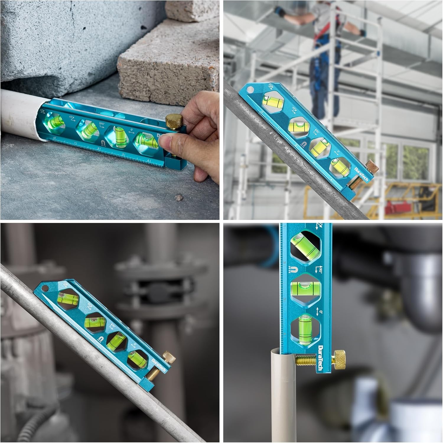 DURATECH 6.25" Magnetic Torpedo Level 0°-90° Bubbles Aluminum Alloy w/SAE Metric